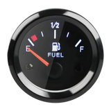 2-1/16" Electrical Fuel level Gauge Clear Lens White LED