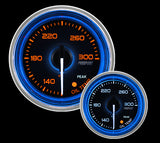 2-1/16" Crystal Blue/White Oil Temperature Gauge