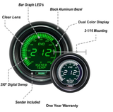 2-1/16" Evo Electrical Green and White Water Temperature Gauge-